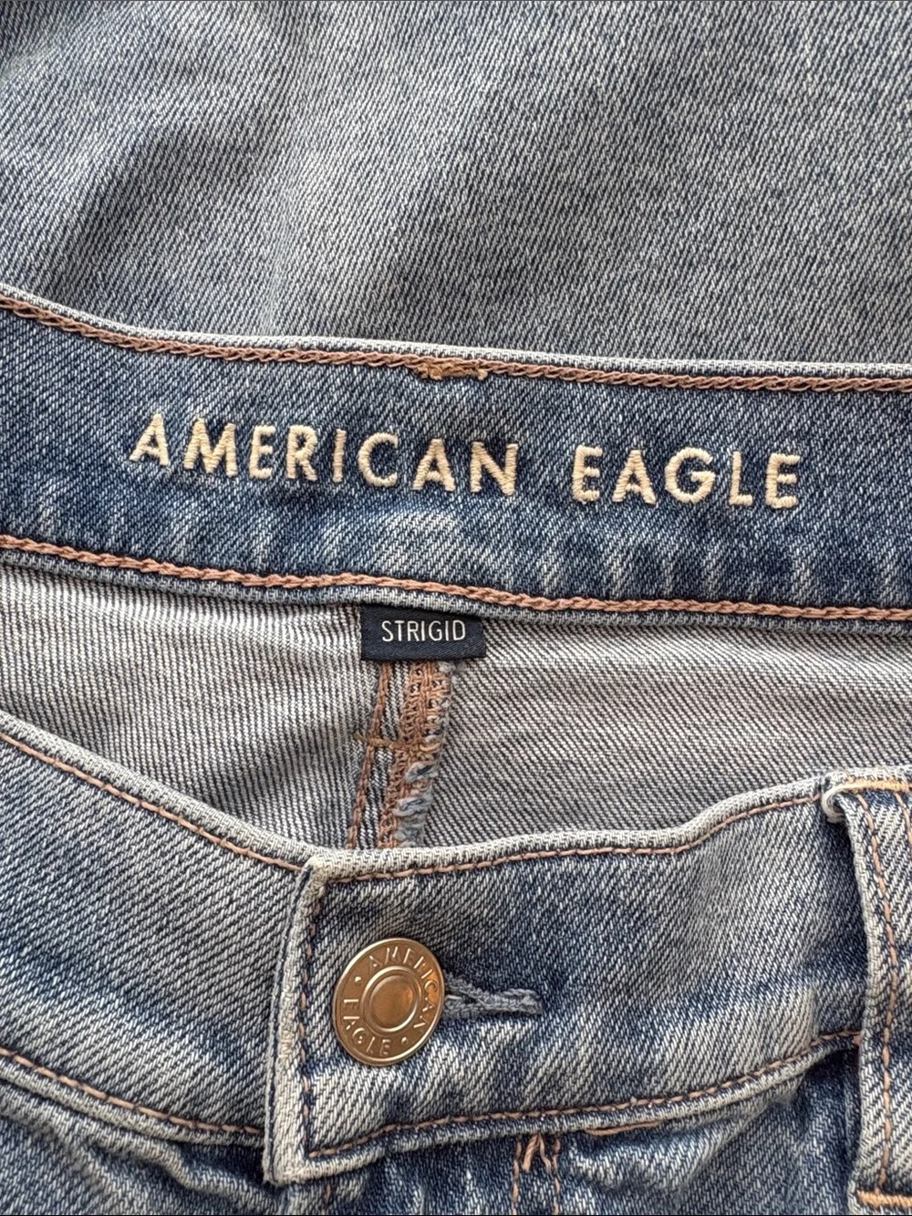 American Eagle Ex-Boyfriend Jeans Strigid Denim Size 12